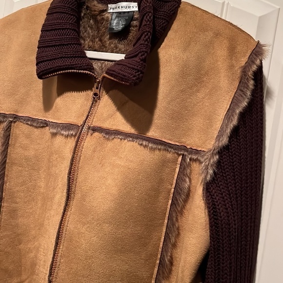 Shearing/faux fur lined/sweater/full zip sweater jacket-a BEAUTIFUL piece XL - Picture 7 of 7